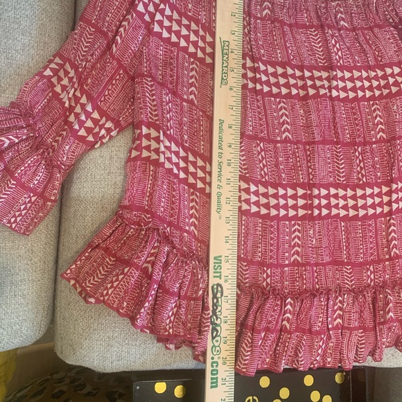 Lucky Brand - medium - red/white tiered blouse - Picture 5 of 5